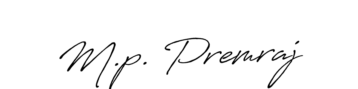 Design your own signature with our free online signature maker. With this signature software, you can create a handwritten (Antro_Vectra_Bolder) signature for name M.p. Premraj. M.p. Premraj signature style 7 images and pictures png