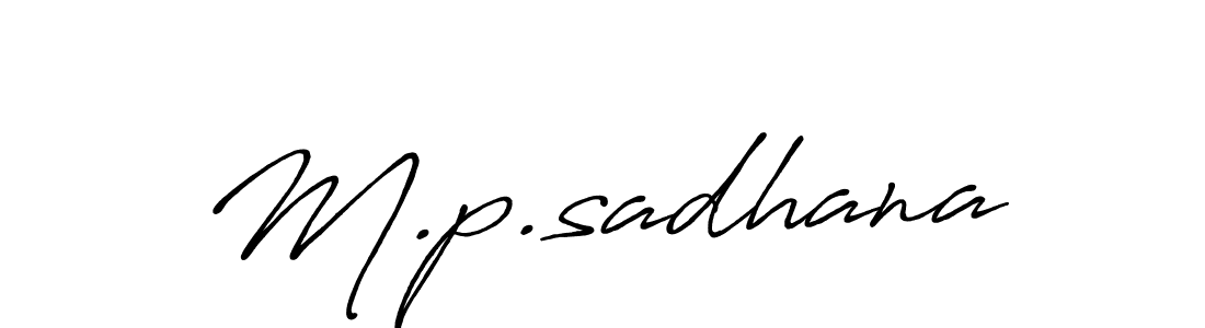 Design your own signature with our free online signature maker. With this signature software, you can create a handwritten (Antro_Vectra_Bolder) signature for name M.p.sadhana. M.p.sadhana signature style 7 images and pictures png