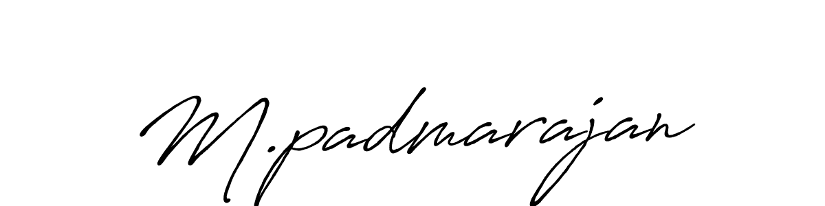 Create a beautiful signature design for name M.padmarajan. With this signature (Antro_Vectra_Bolder) fonts, you can make a handwritten signature for free. M.padmarajan signature style 7 images and pictures png