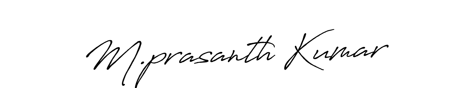 Create a beautiful signature design for name M.prasanth Kumar. With this signature (Antro_Vectra_Bolder) fonts, you can make a handwritten signature for free. M.prasanth Kumar signature style 7 images and pictures png