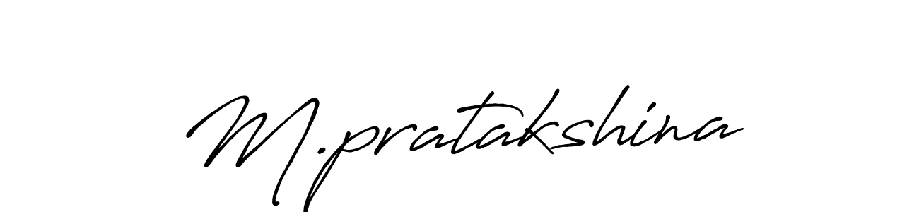 How to make M.pratakshina name signature. Use Antro_Vectra_Bolder style for creating short signs online. This is the latest handwritten sign. M.pratakshina signature style 7 images and pictures png