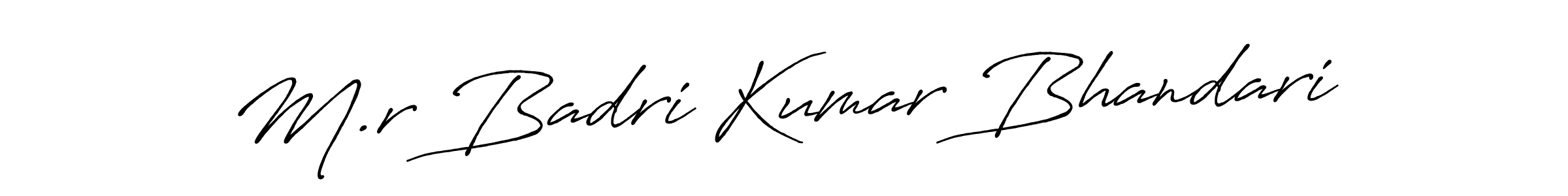 How to make M.r Badri Kumar Bhandari signature? Antro_Vectra_Bolder is a professional autograph style. Create handwritten signature for M.r Badri Kumar Bhandari name. M.r Badri Kumar Bhandari signature style 7 images and pictures png