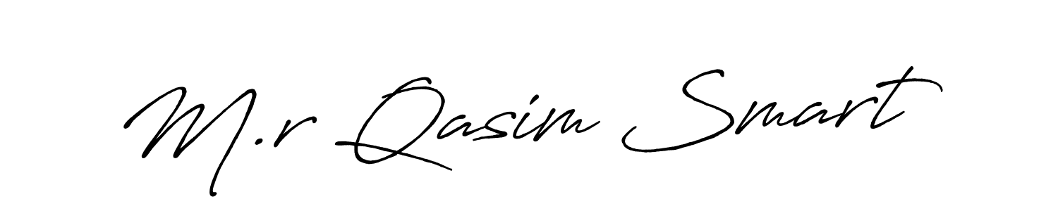 You should practise on your own different ways (Antro_Vectra_Bolder) to write your name (M.r Qasim Smart) in signature. don't let someone else do it for you. M.r Qasim Smart signature style 7 images and pictures png