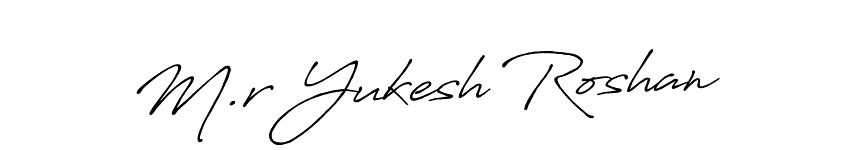 How to make M.r Yukesh Roshan signature? Antro_Vectra_Bolder is a professional autograph style. Create handwritten signature for M.r Yukesh Roshan name. M.r Yukesh Roshan signature style 7 images and pictures png