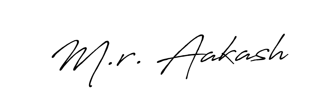 M.r. Aakash stylish signature style. Best Handwritten Sign (Antro_Vectra_Bolder) for my name. Handwritten Signature Collection Ideas for my name M.r. Aakash. M.r. Aakash signature style 7 images and pictures png