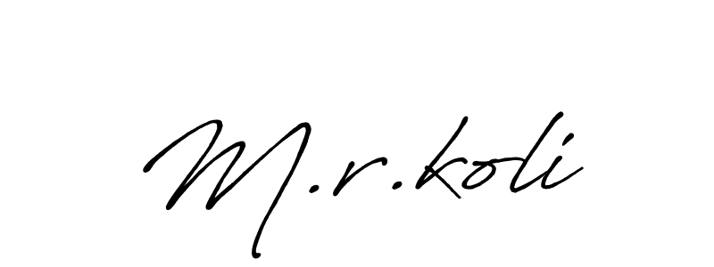The best way (Antro_Vectra_Bolder) to make a short signature is to pick only two or three words in your name. The name M.r.koli include a total of six letters. For converting this name. M.r.koli signature style 7 images and pictures png