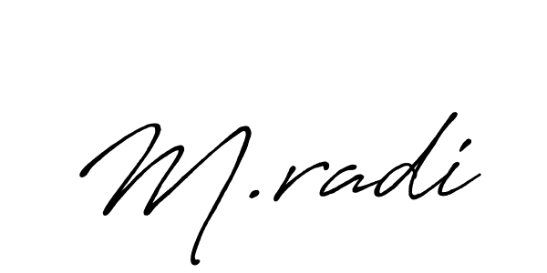 Design your own signature with our free online signature maker. With this signature software, you can create a handwritten (Antro_Vectra_Bolder) signature for name M.radi. M.radi signature style 7 images and pictures png
