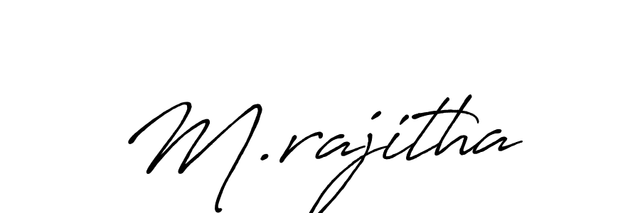 if you are searching for the best signature style for your name M.rajitha. so please give up your signature search. here we have designed multiple signature styles  using Antro_Vectra_Bolder. M.rajitha signature style 7 images and pictures png