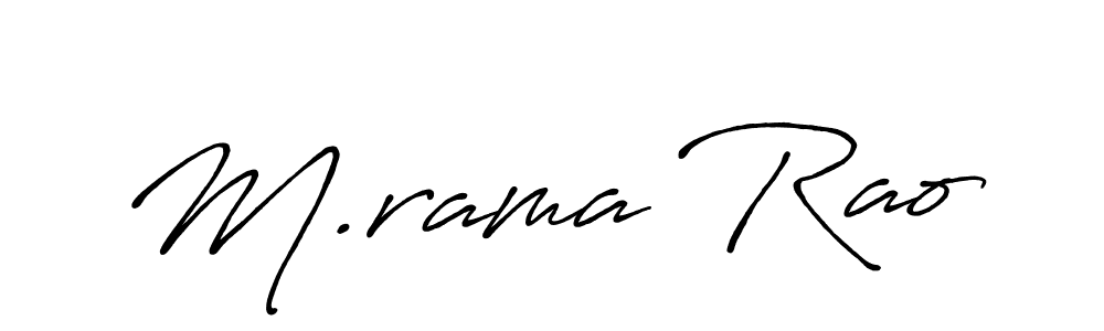 Create a beautiful signature design for name M.rama Rao. With this signature (Antro_Vectra_Bolder) fonts, you can make a handwritten signature for free. M.rama Rao signature style 7 images and pictures png