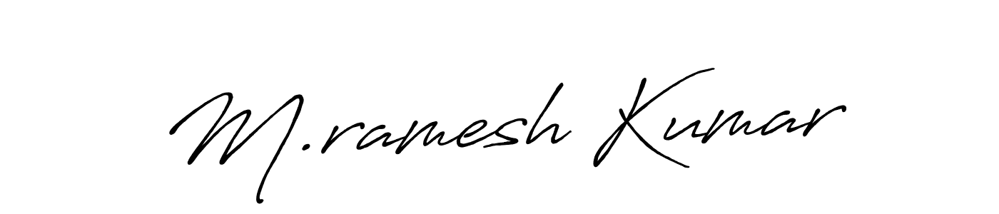 Antro_Vectra_Bolder is a professional signature style that is perfect for those who want to add a touch of class to their signature. It is also a great choice for those who want to make their signature more unique. Get M.ramesh Kumar name to fancy signature for free. M.ramesh Kumar signature style 7 images and pictures png