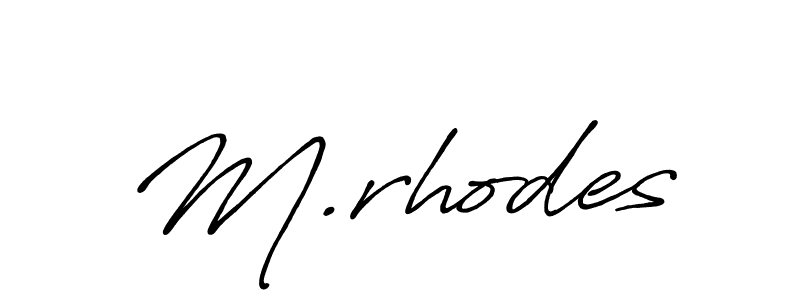 Create a beautiful signature design for name M.rhodes. With this signature (Antro_Vectra_Bolder) fonts, you can make a handwritten signature for free. M.rhodes signature style 7 images and pictures png