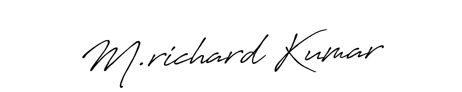 M.richard Kumar stylish signature style. Best Handwritten Sign (Antro_Vectra_Bolder) for my name. Handwritten Signature Collection Ideas for my name M.richard Kumar. M.richard Kumar signature style 7 images and pictures png