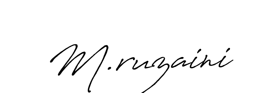 Antro_Vectra_Bolder is a professional signature style that is perfect for those who want to add a touch of class to their signature. It is also a great choice for those who want to make their signature more unique. Get M.ruzaini name to fancy signature for free. M.ruzaini signature style 7 images and pictures png