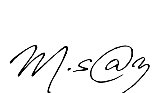 The best way (Antro_Vectra_Bolder) to make a short signature is to pick only two or three words in your name. The name M.s@z include a total of six letters. For converting this name. M.s@z signature style 7 images and pictures png