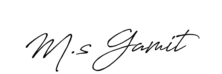 Create a beautiful signature design for name M.s Gamit. With this signature (Antro_Vectra_Bolder) fonts, you can make a handwritten signature for free. M.s Gamit signature style 7 images and pictures png