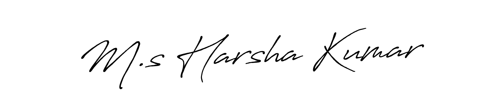 Use a signature maker to create a handwritten signature online. With this signature software, you can design (Antro_Vectra_Bolder) your own signature for name M.s Harsha Kumar. M.s Harsha Kumar signature style 7 images and pictures png