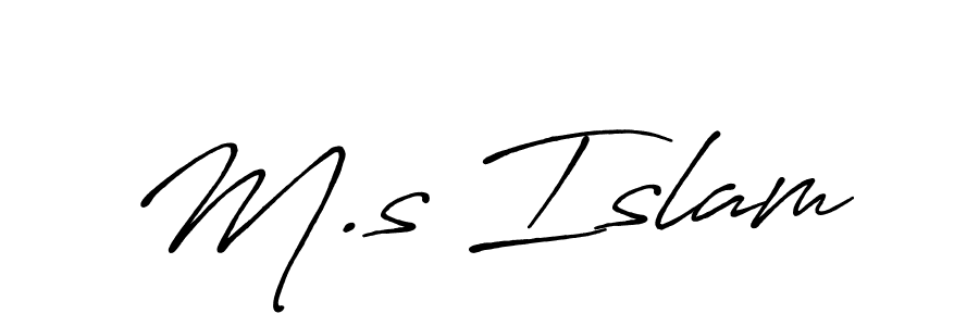 Also we have M.s Islam name is the best signature style. Create professional handwritten signature collection using Antro_Vectra_Bolder autograph style. M.s Islam signature style 7 images and pictures png
