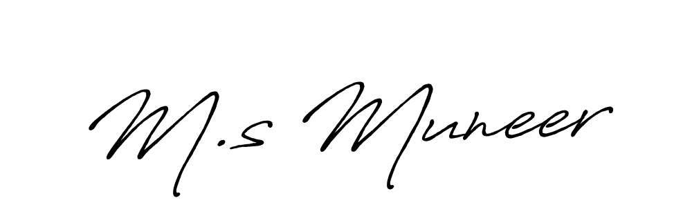 Create a beautiful signature design for name M.s Muneer. With this signature (Antro_Vectra_Bolder) fonts, you can make a handwritten signature for free. M.s Muneer signature style 7 images and pictures png