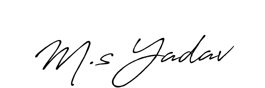 How to make M.s Yadav name signature. Use Antro_Vectra_Bolder style for creating short signs online. This is the latest handwritten sign. M.s Yadav signature style 7 images and pictures png