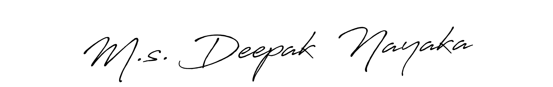 Create a beautiful signature design for name M.s. Deepak  Nayaka. With this signature (Antro_Vectra_Bolder) fonts, you can make a handwritten signature for free. M.s. Deepak  Nayaka signature style 7 images and pictures png