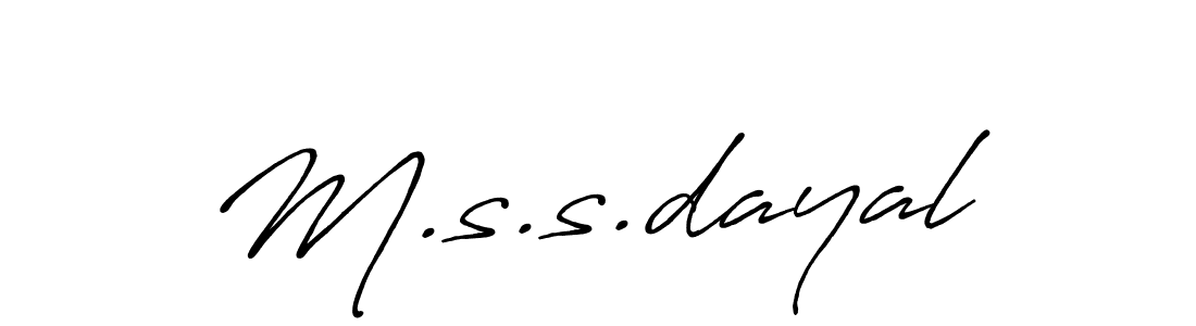 How to make M.s.s.dayal name signature. Use Antro_Vectra_Bolder style for creating short signs online. This is the latest handwritten sign. M.s.s.dayal signature style 7 images and pictures png