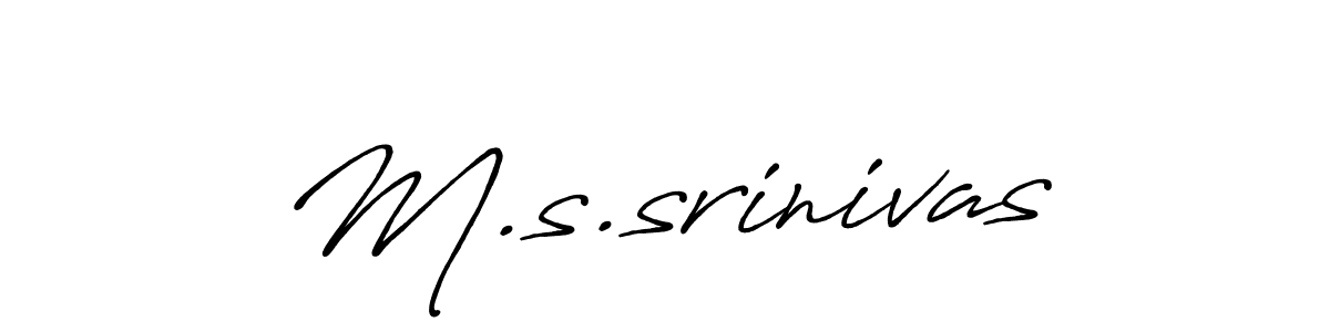 Use a signature maker to create a handwritten signature online. With this signature software, you can design (Antro_Vectra_Bolder) your own signature for name M.s.srinivas. M.s.srinivas signature style 7 images and pictures png