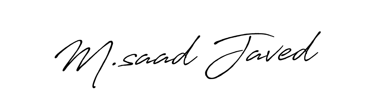 Also we have M.saad Javed name is the best signature style. Create professional handwritten signature collection using Antro_Vectra_Bolder autograph style. M.saad Javed signature style 7 images and pictures png