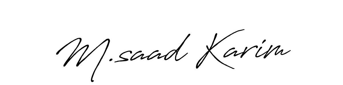 How to make M.saad Karim name signature. Use Antro_Vectra_Bolder style for creating short signs online. This is the latest handwritten sign. M.saad Karim signature style 7 images and pictures png