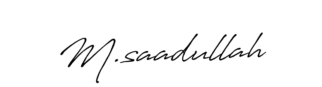 You should practise on your own different ways (Antro_Vectra_Bolder) to write your name (M.saadullah) in signature. don't let someone else do it for you. M.saadullah signature style 7 images and pictures png