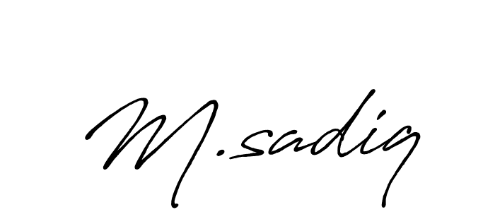 Create a beautiful signature design for name M.sadiq. With this signature (Antro_Vectra_Bolder) fonts, you can make a handwritten signature for free. M.sadiq signature style 7 images and pictures png