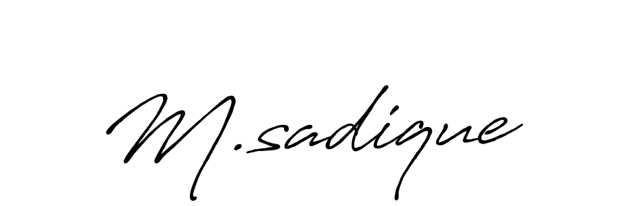 Use a signature maker to create a handwritten signature online. With this signature software, you can design (Antro_Vectra_Bolder) your own signature for name M.sadique. M.sadique signature style 7 images and pictures png