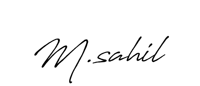 How to make M.sahil name signature. Use Antro_Vectra_Bolder style for creating short signs online. This is the latest handwritten sign. M.sahil signature style 7 images and pictures png