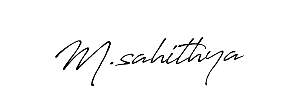 Also we have M.sahithya name is the best signature style. Create professional handwritten signature collection using Antro_Vectra_Bolder autograph style. M.sahithya signature style 7 images and pictures png