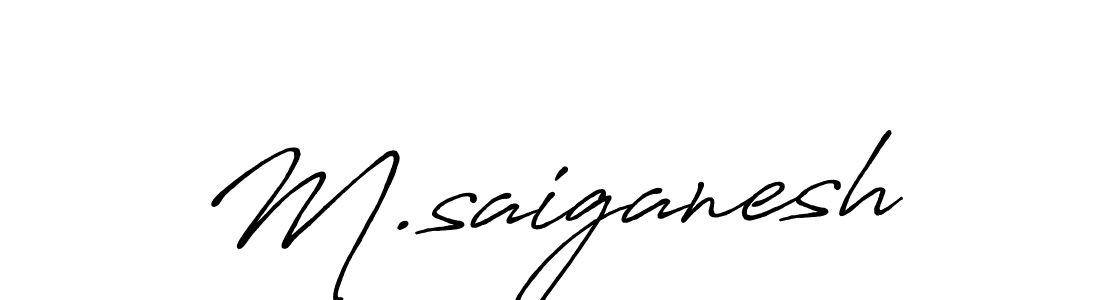 M.saiganesh stylish signature style. Best Handwritten Sign (Antro_Vectra_Bolder) for my name. Handwritten Signature Collection Ideas for my name M.saiganesh. M.saiganesh signature style 7 images and pictures png