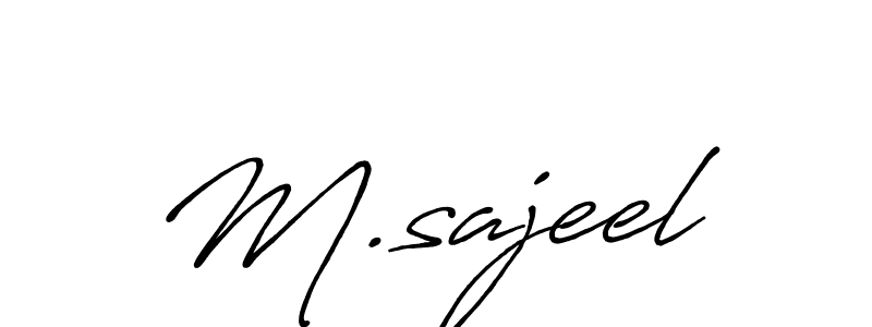 if you are searching for the best signature style for your name M.sajeel. so please give up your signature search. here we have designed multiple signature styles  using Antro_Vectra_Bolder. M.sajeel signature style 7 images and pictures png