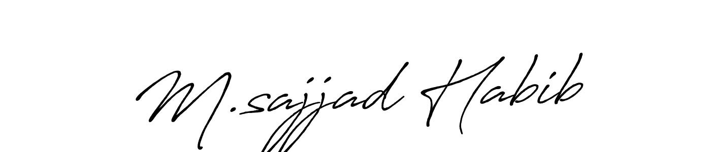 You should practise on your own different ways (Antro_Vectra_Bolder) to write your name (M.sajjad Habib) in signature. don't let someone else do it for you. M.sajjad Habib signature style 7 images and pictures png