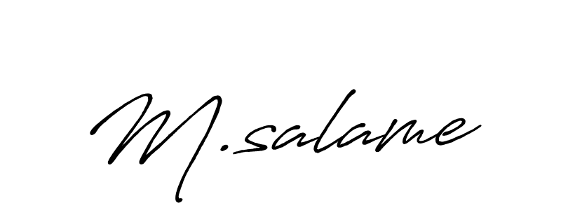 Design your own signature with our free online signature maker. With this signature software, you can create a handwritten (Antro_Vectra_Bolder) signature for name M.salame. M.salame signature style 7 images and pictures png