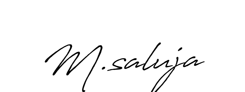 Also we have M.saluja name is the best signature style. Create professional handwritten signature collection using Antro_Vectra_Bolder autograph style. M.saluja signature style 7 images and pictures png