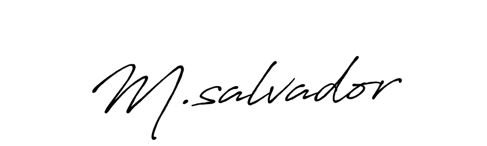 Antro_Vectra_Bolder is a professional signature style that is perfect for those who want to add a touch of class to their signature. It is also a great choice for those who want to make their signature more unique. Get M.salvador name to fancy signature for free. M.salvador signature style 7 images and pictures png