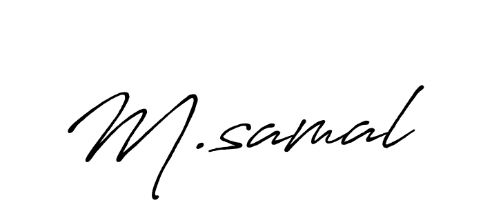 How to make M.samal name signature. Use Antro_Vectra_Bolder style for creating short signs online. This is the latest handwritten sign. M.samal signature style 7 images and pictures png