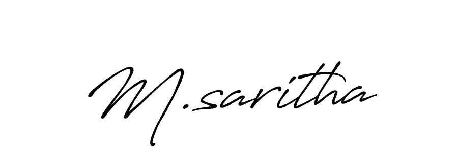 Use a signature maker to create a handwritten signature online. With this signature software, you can design (Antro_Vectra_Bolder) your own signature for name M.saritha. M.saritha signature style 7 images and pictures png