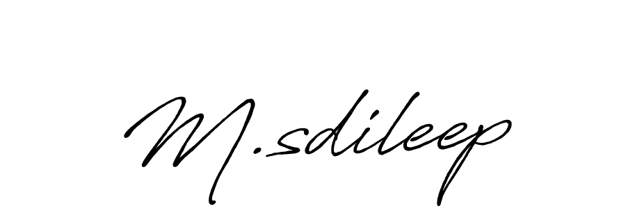 Also we have M.sdileep name is the best signature style. Create professional handwritten signature collection using Antro_Vectra_Bolder autograph style. M.sdileep signature style 7 images and pictures png