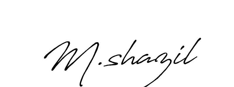 How to make M.shazil name signature. Use Antro_Vectra_Bolder style for creating short signs online. This is the latest handwritten sign. M.shazil signature style 7 images and pictures png