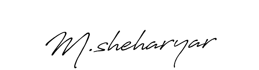 Also we have M.sheharyar name is the best signature style. Create professional handwritten signature collection using Antro_Vectra_Bolder autograph style. M.sheharyar signature style 7 images and pictures png