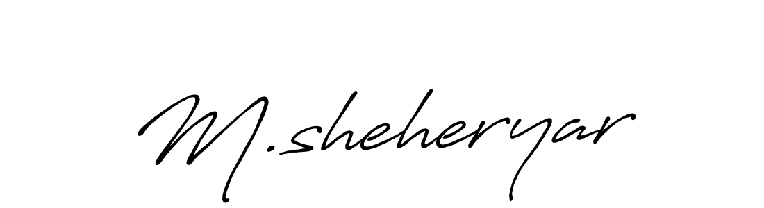 Design your own signature with our free online signature maker. With this signature software, you can create a handwritten (Antro_Vectra_Bolder) signature for name M.sheheryar. M.sheheryar signature style 7 images and pictures png