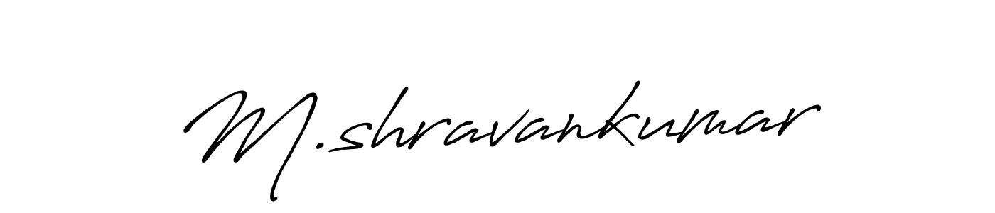 How to make M.shravankumar name signature. Use Antro_Vectra_Bolder style for creating short signs online. This is the latest handwritten sign. M.shravankumar signature style 7 images and pictures png