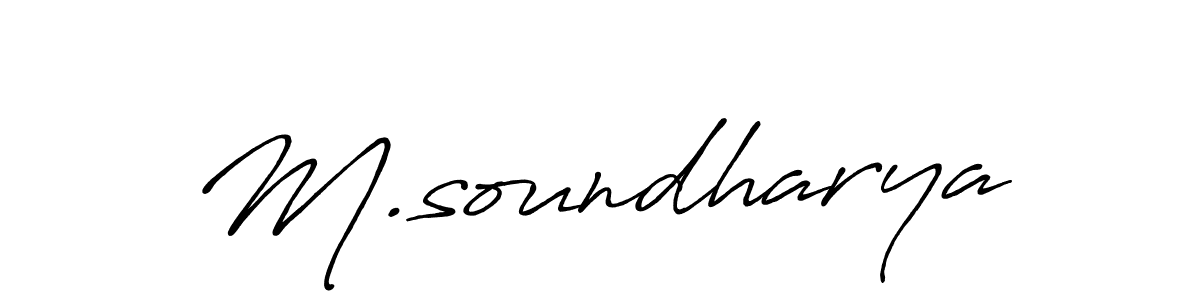 Create a beautiful signature design for name M.soundharya. With this signature (Antro_Vectra_Bolder) fonts, you can make a handwritten signature for free. M.soundharya signature style 7 images and pictures png