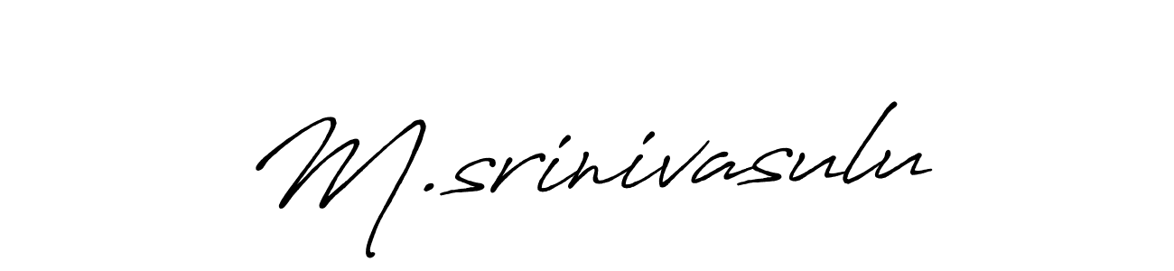 How to make M.srinivasulu name signature. Use Antro_Vectra_Bolder style for creating short signs online. This is the latest handwritten sign. M.srinivasulu signature style 7 images and pictures png