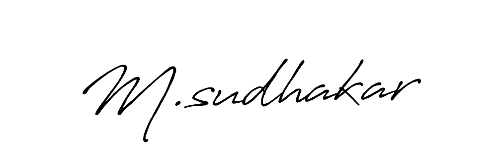 The best way (Antro_Vectra_Bolder) to make a short signature is to pick only two or three words in your name. The name M.sudhakar include a total of six letters. For converting this name. M.sudhakar signature style 7 images and pictures png