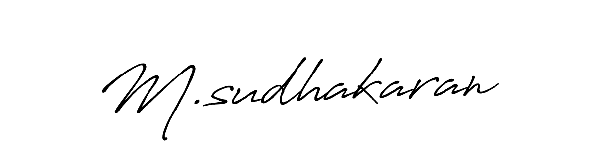 Use a signature maker to create a handwritten signature online. With this signature software, you can design (Antro_Vectra_Bolder) your own signature for name M.sudhakaran. M.sudhakaran signature style 7 images and pictures png
